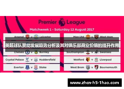 英超球队赞助发展趋势分析及其对俱乐部商业价值的提升作用